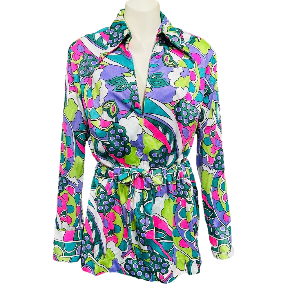 Vintage Multicolor Floral Blouse